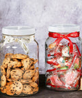 2 Pack 1 Gallon Fermentation Jars With 3 Airlocks And 2 Screw Lids holding cookies and candies, wide mouth glass jars