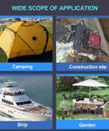 Wide scope of application showing camping, construction site, ship, and garden settings for a waterproof inline toggle switch.