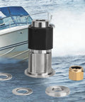 Flo Torq SSR HD Hub Kit Replacement For Mercury Outboard Motors 200-400 HP shown with washers and boat backdrop