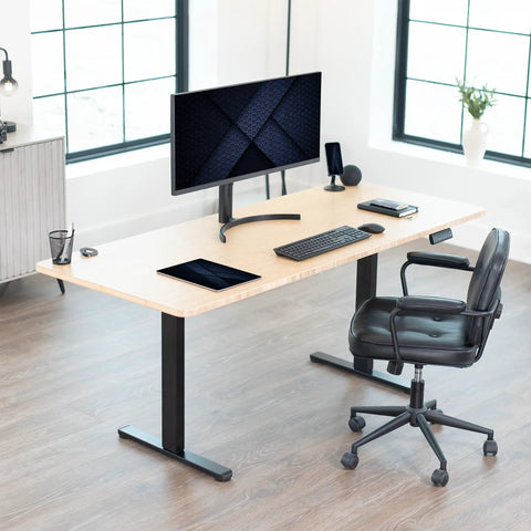 Workspace with Heavy Duty Dual Motor Electric Sit Stand Desk Frame For DIY Tops, 220 Lbs Capacity, Height Adjustable, Black