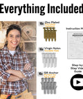 Heavy Duty Floating Shelf Brackets 6 Inch Mantel Mounts Built To Last That Hold Up To 125 Lbs For Drywall Brick Or Concrete Universal Wall Mounts For Home And Office Decor Four Pack package contents with instructions and anchors
