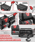 Beefy 13000Lb Synthetic Rope Electric Winch For 4x4 Off Road Trucks And SUVs Waterproof With Wireless Remote DK Series shown with installation options