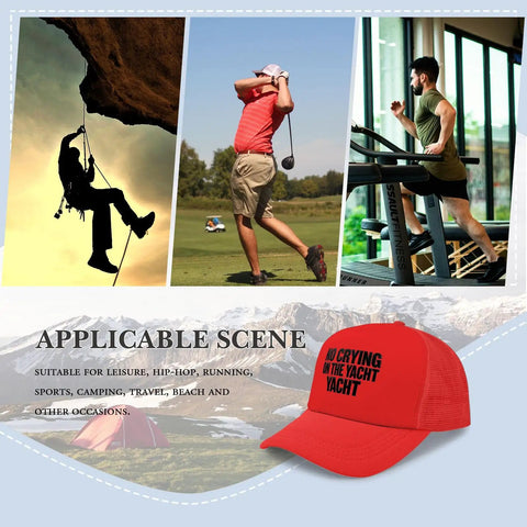 Red Lightweight Baseball Cap For Women And Men All Season Casual Hat With Yacht Style Vibe Breathable Fit Everyday Wear On The Go