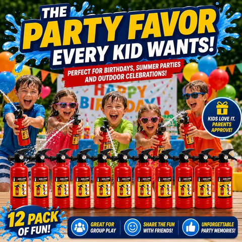 12 Pack Fire Extinguisher Water Squirter Guns For Kids Premium Plastic Design Epic Summer Soaking Stash Top Tier Yard Battle Gear Long Range High Capacity Outdoor Chill Squad Essentials