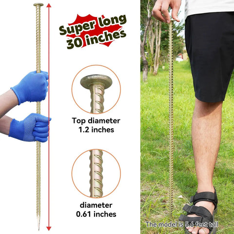 Beefy Heavy Duty 30 Inch Rebar Stakes 9 Sixteenth Inch Diameter Galvanized Steel Ground Anchors for asphalt speed bump wheel stop