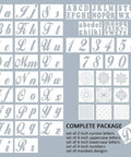 Dope 124 Alphabet Numbers Mandala Stencils Set With Large Six Inch And Small Three Inch Pro Grade Reusable Letter Templates for DIY