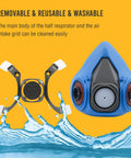 Half Face Respirator Mask With A1 Gas Filters And P2 Dust Replacement Filters RD510 Pro Grade Reusable Respirator design