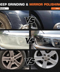 Car before and after using 133pcs 3 Inch Sanding Disc Drill Polishing Kit With Hook And Loop Pads Pro Grade Headlight Restoration