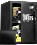 Open 2.5 Cu Ft Steel Digital Safe Box For Home And Office Security With LED Light Electronic Lock showing contents