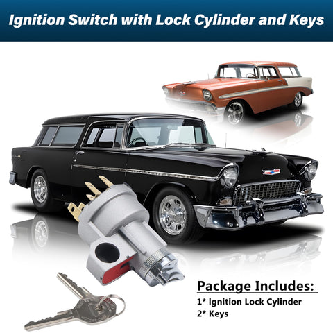 Ignition Switch With Lock Cylinder And Keys Compatible With 1955 1956 Chevy 150 210 Bel Air Nomad For 1955 1956 GMC Trucks