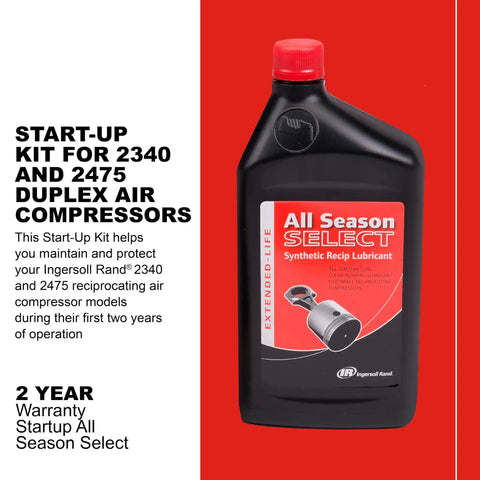 Starter Kit For 2420 2340 2475 Duplex Air Compressors To Gear You Up With All Season Lubricant Wear Reduction Carbon Buildup Prevention And Replacement Air Filter Elements For First Year Startup And Maintenance bottle image