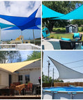 Blue Sun Shade Sail Right Triangle 8x8x11.3 Ft Built Tough UV Blocking Fabric For Patio Garden Deck And Pool Outdoor