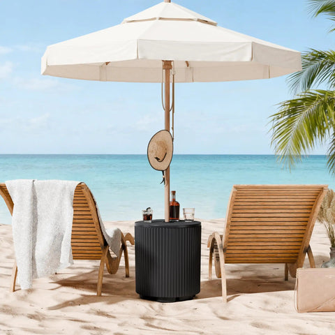 beach umbrella stand for patio Down River Equipment Down River Sand Stake Holder Combo A beach and camping patio umbrella with a 7ft diameter Plastic Patio Umbrella Base Pole