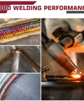 Pro Grade TIG Welding Tungsten Electrode 10 Pack Gold 1.5 Percent Lanthanated WL15 EWLa-1.5 in action showing weld quality