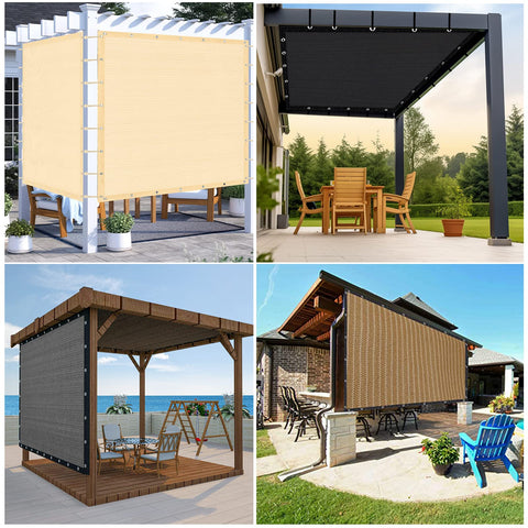 Outdoor Shade Cloth 7x13 Feet With Grommets, 90 Percent UV Block Privacy Screen For Patio And Backyard Pergolas, Customizable Size And Color