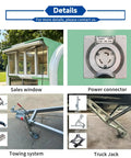 10 Foot Green Food Cart Trailer With Pullout Awning, Turnkey Grub Getter For Urban Hustlers, DOT certified mobile kitchen details