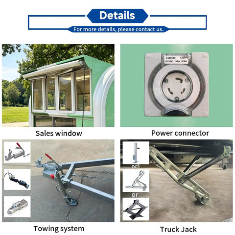 10 Foot Green Food Cart Trailer With Pullout Awning, Turnkey Grub Getter For Urban Hustlers, DOT certified mobile kitchen details