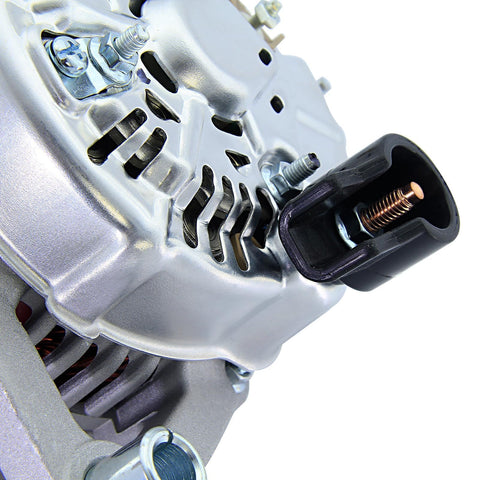 Close-up of Beefed Up Alternator Replacement For 1991 1998 Wrangler Cherokee Grand Cherokee Comanche TJ Dakota with 2.5L and 4.0L V Engines.