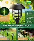 Outdoor Solar Pathway Lights 8 Pack Waterproof Landscape Lighting For Yard And Garden Cold White With Double Ring Snowflake Pattern diagram