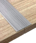 Peel And Stick Self Adhesive Vinyl Floor Transition Strip 20 Feet Long Rubber Door Edge Trim For Vinyl Flooring With Woodgrain Grey Finish