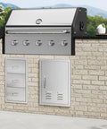 Stainless Steel Outdoor Kitchen Access Door 17W X 24H Inches Flush Mount Wall Panel With Handle Vents And Hook Weatherproof Design