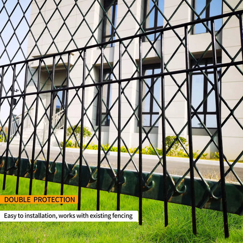Underground Animal Barrier Fence Kit 30 Ft Total With 24 In Panels And 15 In Depth, One And A Half Inch Gap installed outdoors