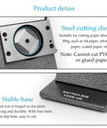 Button Maker Punch Die Cutter For Two And A Quarter Inch Badges 58mm With Easy Accurate Positioning showing steel cutting die and stable base