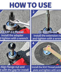 Rock Solid Angle Grinder Extension Rod Adapter Kit With Dead Simple Setup And 3/8 M10 Threads Plus Eight Piece Mounting Set for Installing components.