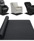 Solid Non Slip Recliner Pad For Hardwood Floors Grippy Anti Slide Furniture Mat 30 Inch Square Floor Guard in black under various chairs.