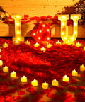 6000 Artificial Rose Petals and 72 Heart Shaped LED Tealights for Romantic Nights Valentines Weddings Proposals and Anniversary Decor