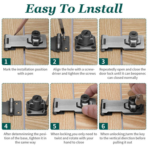 Heavy Duty 4 Inch Keyed Hasp Locks Lock It Down Tight, Built Like A Tank With Solid Zinc Alloy, Sleek Black Coating And Matching Keys For Sheds Barns Or Driveways Today