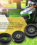Idler Pulley And Drive Belt Kit For Mower Decks GX20006 GX20286 GX20287 displayed with a riding lawn mower in a garden.