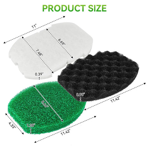 All In One Pond Filter Maintenance Kit For Outdoor Ponds 600 To 900 Gallons, filter pad sizes and materials with dimensions