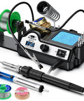 Pro Grade 130W Digital Soldering Station Kit With 5 Extra Tips, 2 Helping Hands, Lead Free Solder, Solder Sucker, Tip Storage And Cleaner