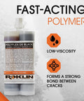 PolyFlex DS Concrete Crack Filler and Quick Drying Asphalt Crack Sealer Kit for Floor and Wall Repairs 21 Ounces Black Waterproof