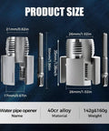 Dual Function Pipe Threading Tool For Plastic Pipes With Internal And External Threads dimensions and specifications