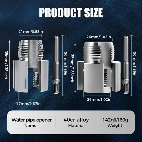 Dual Function Pipe Threading Tool For Plastic Pipes With Internal And External Threads dimensions and specifications