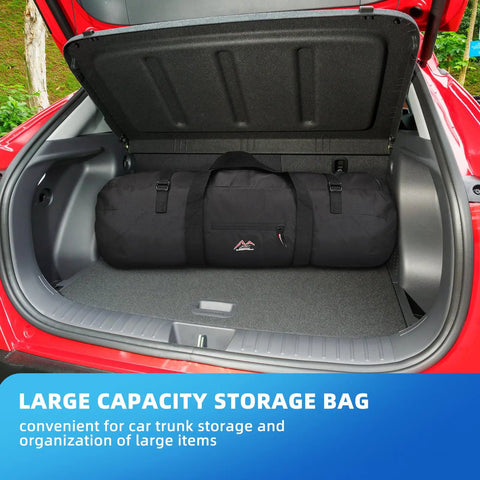 Oversized Travel Duffel With Upgraded Zipper, Waterproof And Tough 125L Capacity for camping in car trunk