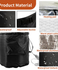 Propane Tank Warmer Blanket With Temperature Controller And Timer For Outdoor Use, showing materials and waterproof features