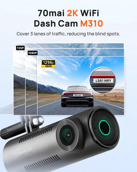 Dash Cam For Cars 1296P QHD Front Camera With 130 Degree Wide Angle Built In WiFi WDR Night Vision iOS Android app view