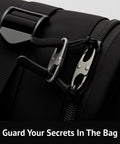 Anti Theft Zipper Clips For Backpacks And Luggage Four Pack Double Opening Carabiner Zipper Locks on black bag