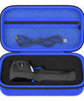 Hard Shell Thermal Camera Case With Customizable DIY Sponge Inserts, Removable And Adjustable Inner Foam, Fits TOPDON TC004, HSFTOOLS HF96, H128 And Other Similar Sized Thermal Imagers Built Tough For Rugged Travel And Safe Storage On The Go. Blue hard shell case with mesh pocket, zipper, and foam cutout holding a thermal imager