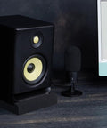 Studio Monitor Isolation Pads For 5 Inch Monitors, 2 Pack, High Density Acoustic Foam That Keeps Your Speakers Secure shown with monitor