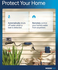 Automatic Water Leak Detector And Shutoff For Your Whole Home On The Main Line One And A Quarter Inch With 24 7 Monitoring Detects Leaks Early And Automatically Cuts Water Flow To Prevent Damage And Save You Time And Money. Installed on outdoor main water line