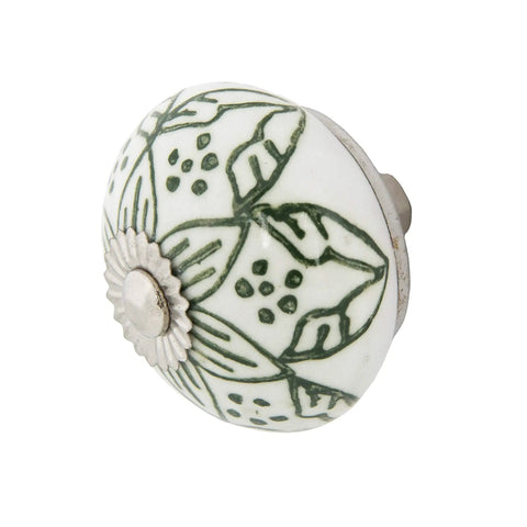 12 Pack Ceramic Cabinet Knobs With Reversible Metal Backplates For Kitchen And Wardrobe Handmade Floral Knobs