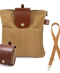 Foraging Bag For Outdoors Grab And Go Waxed Canvas Pouch Water Resistant Collapsible Brown Mushroom Forage Belt Tool Bag