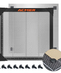 Front view of ACMER honeycomb laser bed with aluminum panel, 300x300mm cutting table for laser engraver.