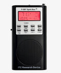 Front view of Spirit Box Rev 8 for Ghost Hunting With EVP Technology, Noise Reduction, ATDD Temperature Alerts, and Backlit Display.