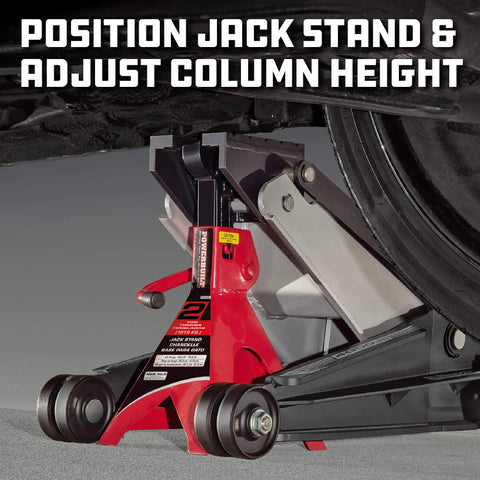 2 Ton U Jack Garage Jack That Saves Time No Fuss With 3000 Lbs Load Capacity And Lift Range From Four And A Half Inch To Eighteen And Three Quarters Inch Unique Slotted Saddle For Quick Slide In Jack Stands On Unibody Cars In Your Home Garage