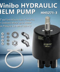 Outboard Hydraulic Steering Pump Helm For Boats Up To 300 HP Front Mount with fittings and pressure specs.